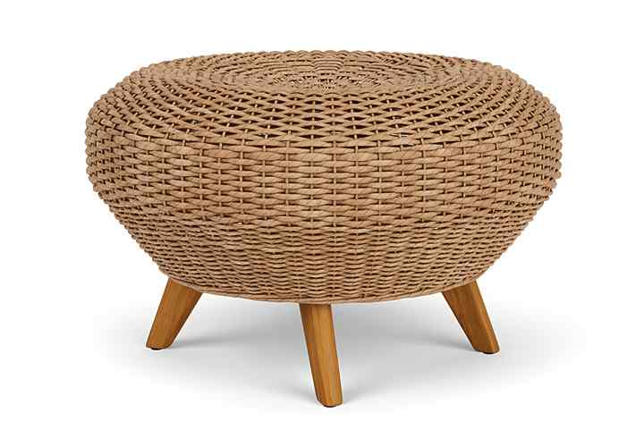 Tobago Hyacinth Outdoor Ottoman-Outdoor Ottomans-Lloyd Flanders-LOOMLAN