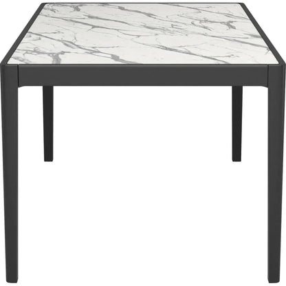 Tokai White Stone & Wood Rectangular Dining Table-Dining Tables-Zuo Modern-LOOMLAN