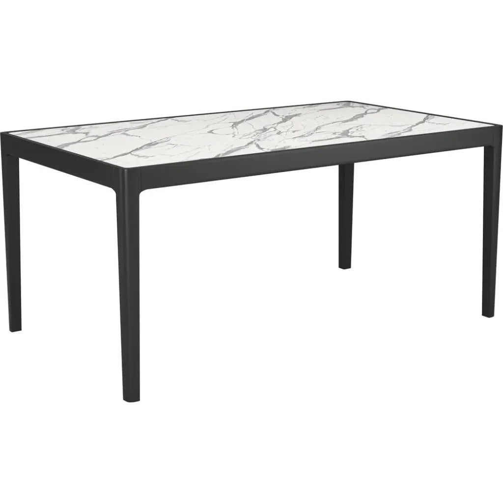 Tokai White Stone & Wood Rectangular Dining Table-Dining Tables-Zuo Modern-LOOMLAN