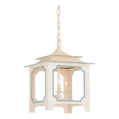 Tole Pagoda Handpainted Chain Hanging Lantern - LOOMLAN - Chelsea House - Lanterns