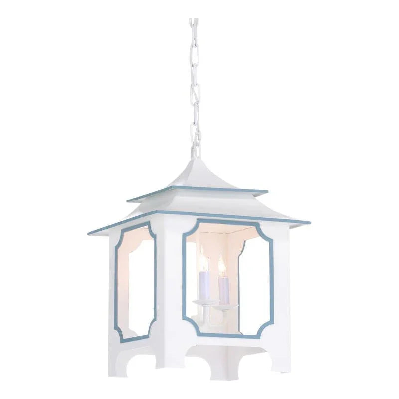 Tole Pagoda Handpainted Chain Hanging Lantern - LOOMLAN - Chelsea House - Lanterns