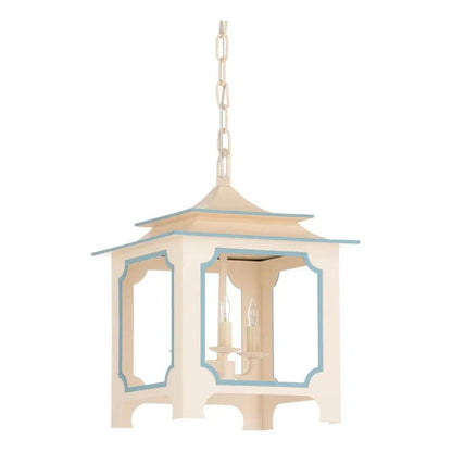 Tole Pagoda Handpainted Chain Hanging Lantern - LOOMLAN - Chelsea House - Lanterns