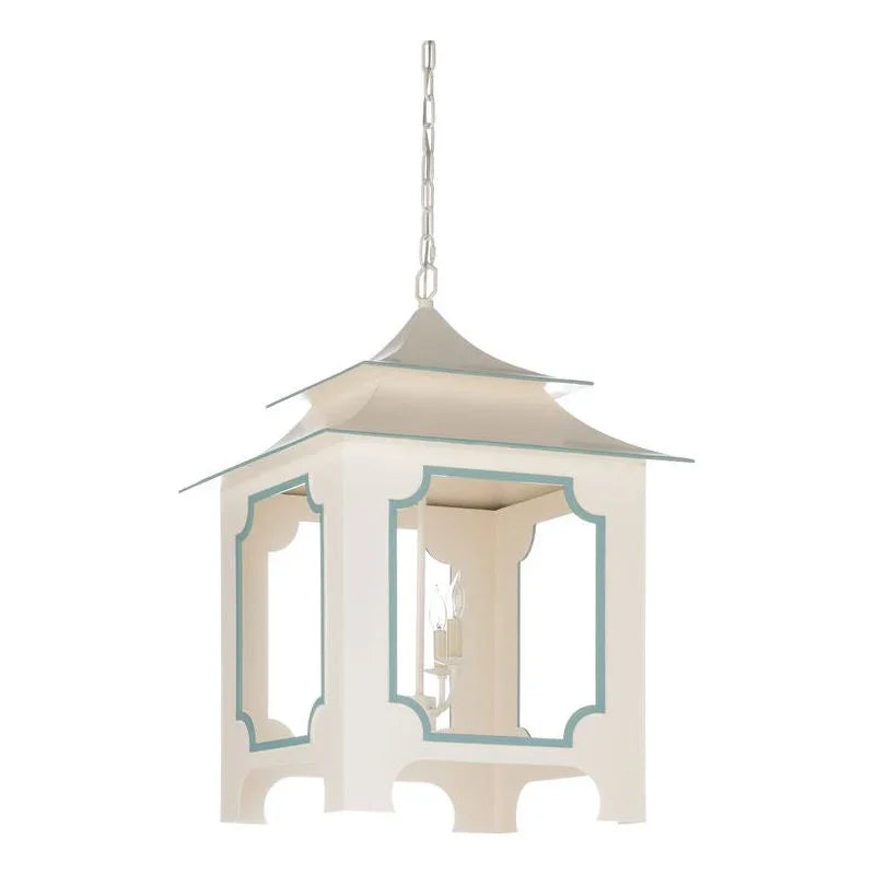 Tole Pagoda Handpainted Chain Hanging Lantern - LOOMLAN - Chelsea House - Lanterns