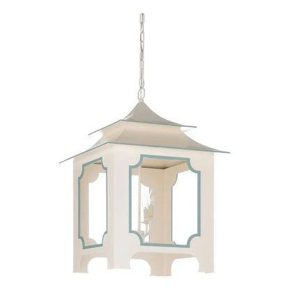 Tole Pagoda Handpainted Chain Hanging Lantern - LOOMLAN - Chelsea House - Lanterns