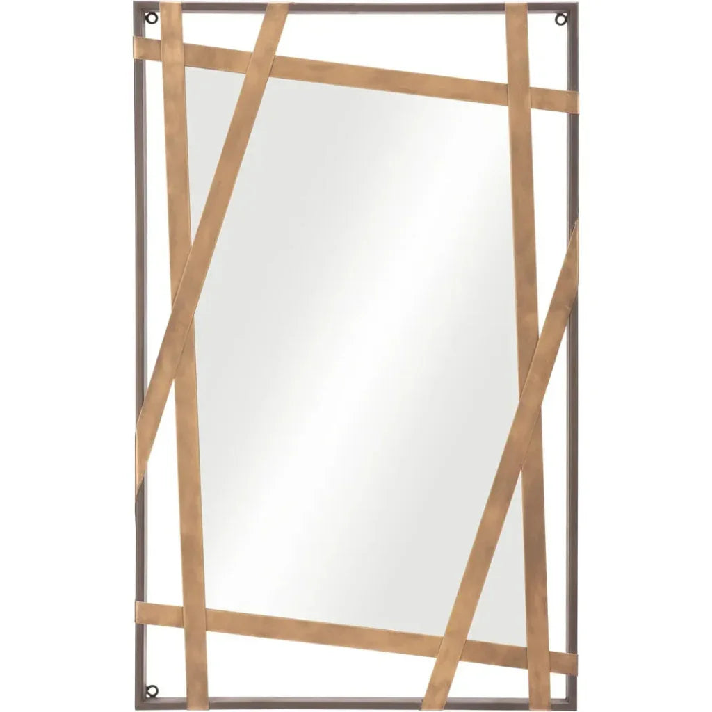 Tolix Mirror Antique Gold & Black - LOOMLAN - Zuo Modern - Wall Mirrors