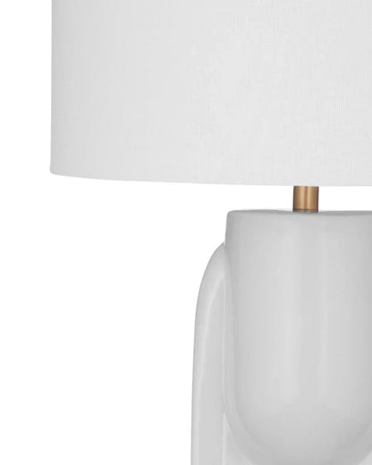 Tolland Glossy White Finish Table Lamp - LOOMLAN - Bassett Mirror - Table Lamps