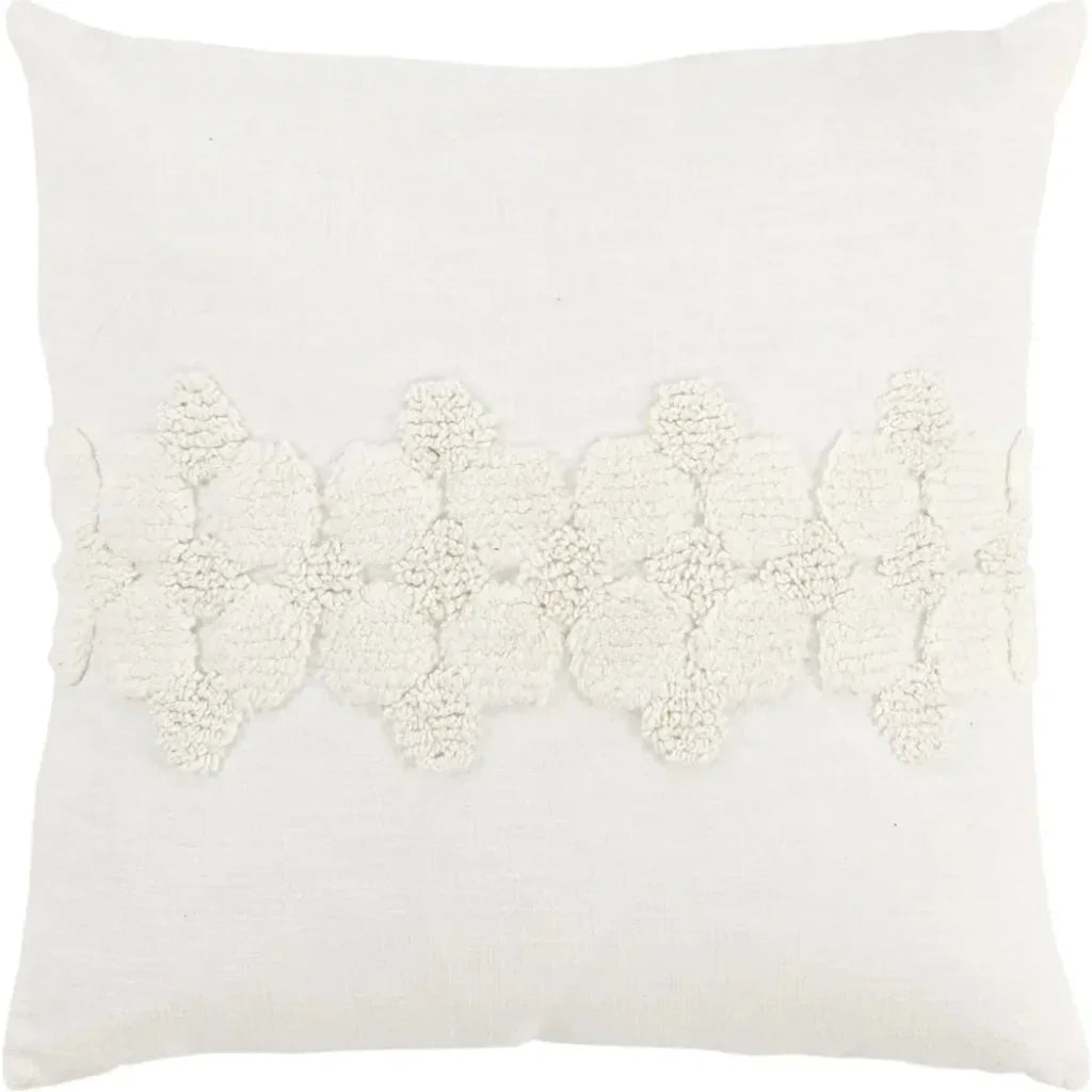 Tonal Geometric Ivory Pillow With Insert - LOOMLAN - LOOMLAN - Throw Pillows