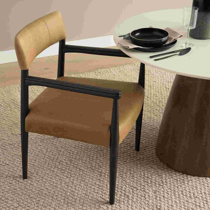 Toni Chestnut Leather Dining Chair (Set of 2)