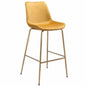Tony Bar Chair Yellow & Gold - LOOMLAN - Zuo Modern - Bar Stools
