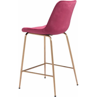 Tony Counter Chair Red & Gold - LOOMLAN - Zuo Modern - Counter Stools