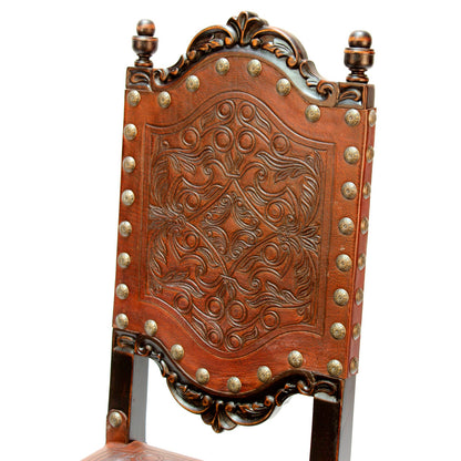 Tooled Leather Dining Chair Del Rey
