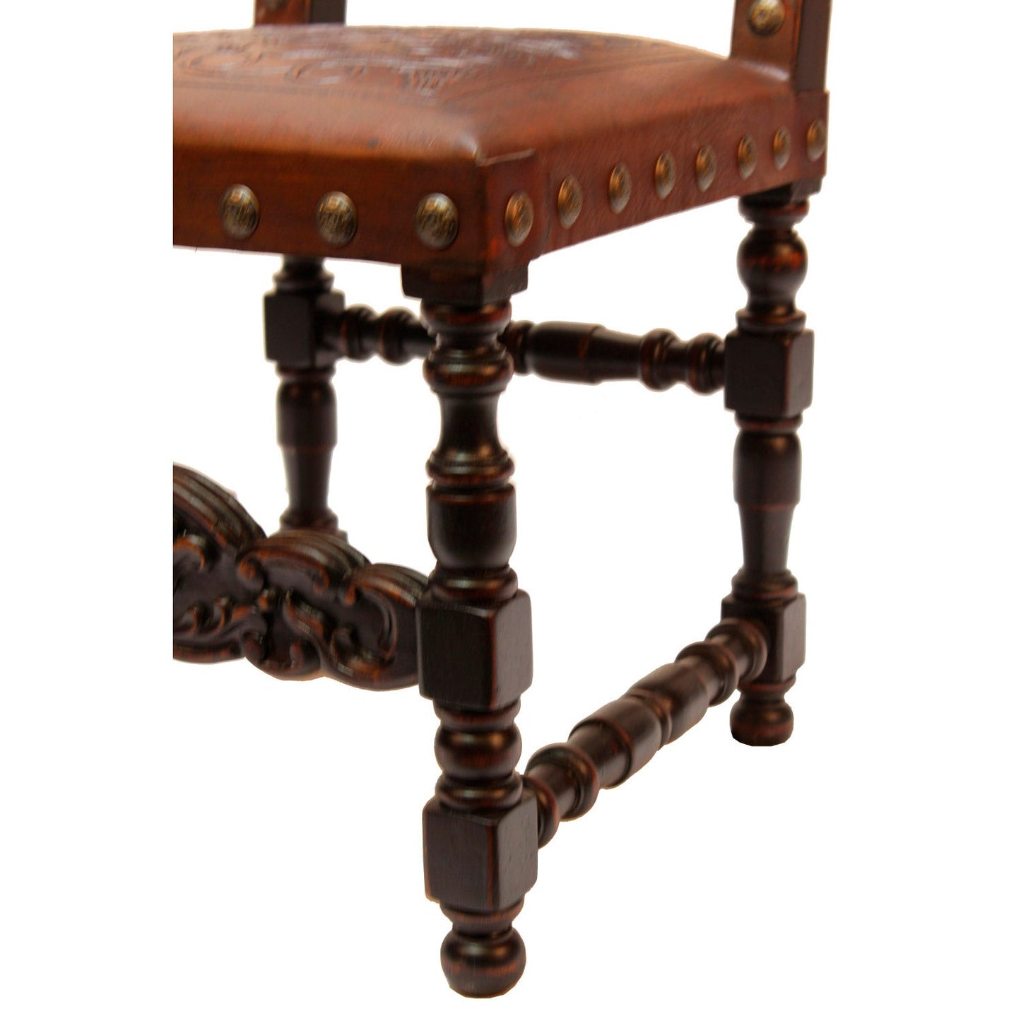 Tooled Leather Dining Chair Del Rey