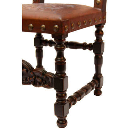 Tooled Leather Dining Chair Del Rey