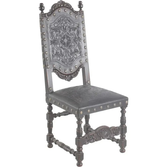 Tooled Leather Dining Chair Del Rey - LOOMLAN - Peninsula Home - Dining Chairs