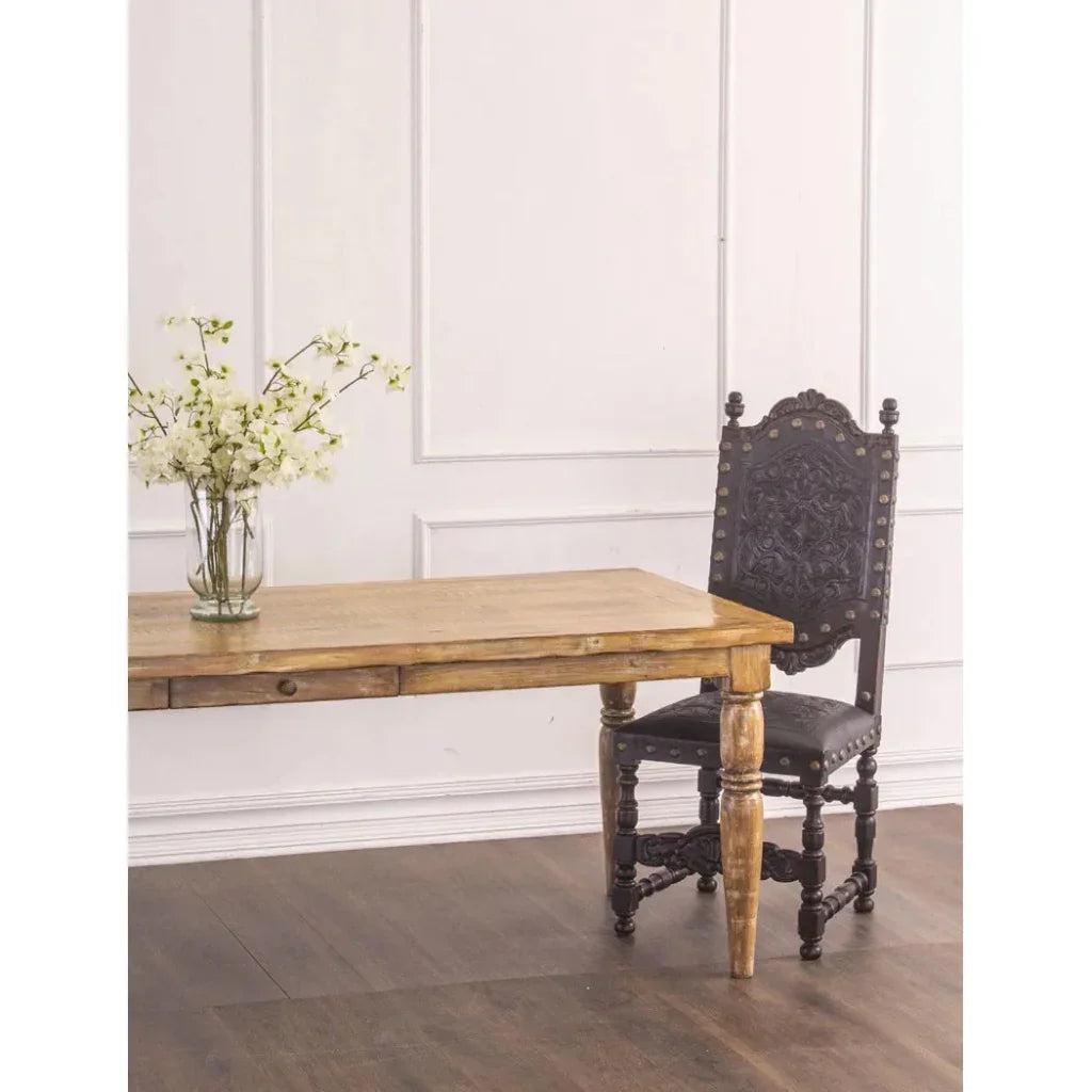 Tooled Leather Dining Chair Del Rey - LOOMLAN - Peninsula Home - Dining Chairs