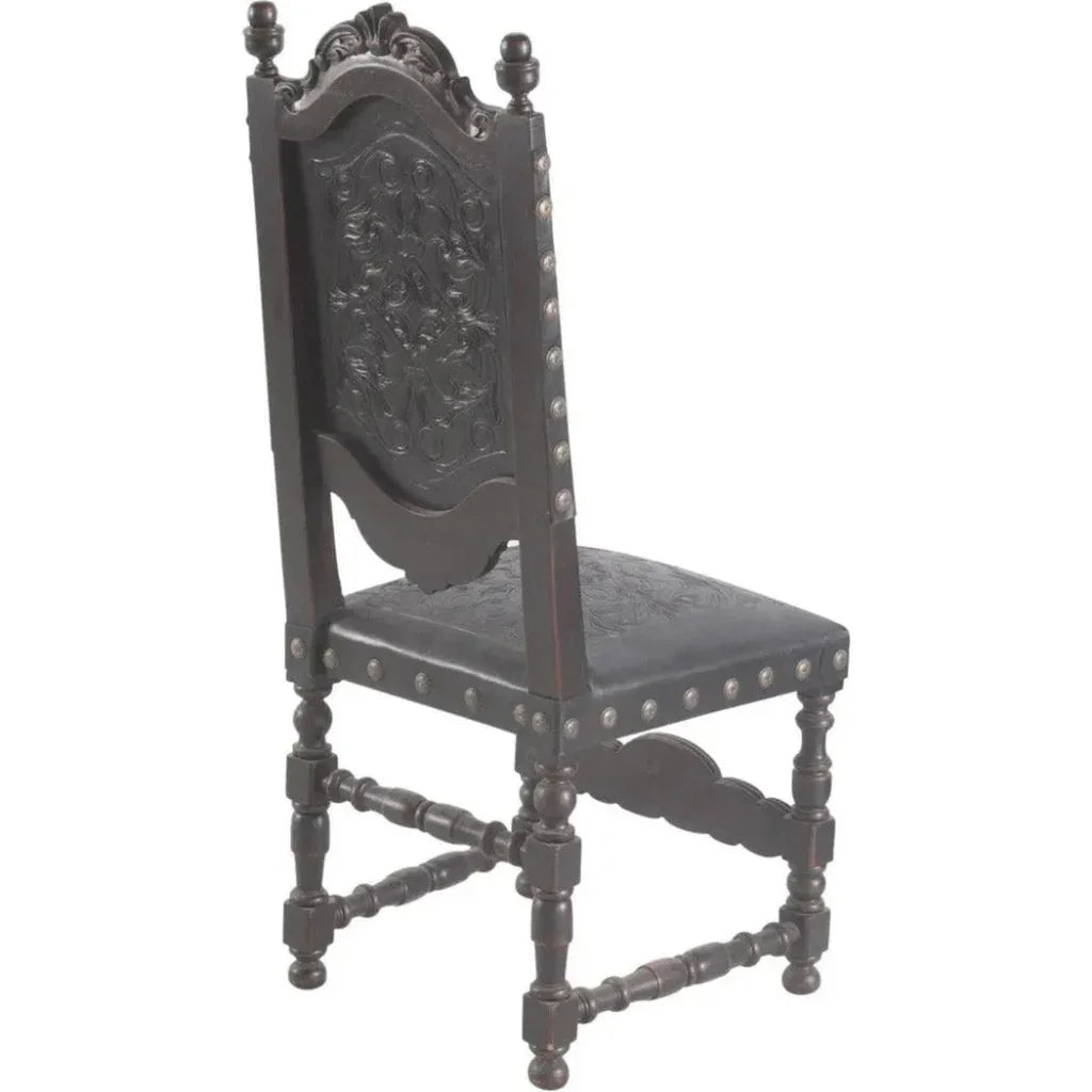 Tooled Leather Dining Chair Del Rey - LOOMLAN - Peninsula Home - Dining Chairs