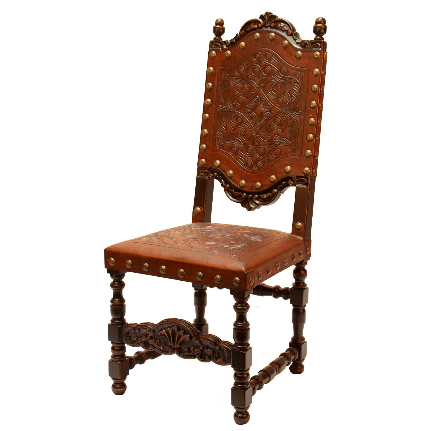 Tooled Leather Dining Chair Del Rey
