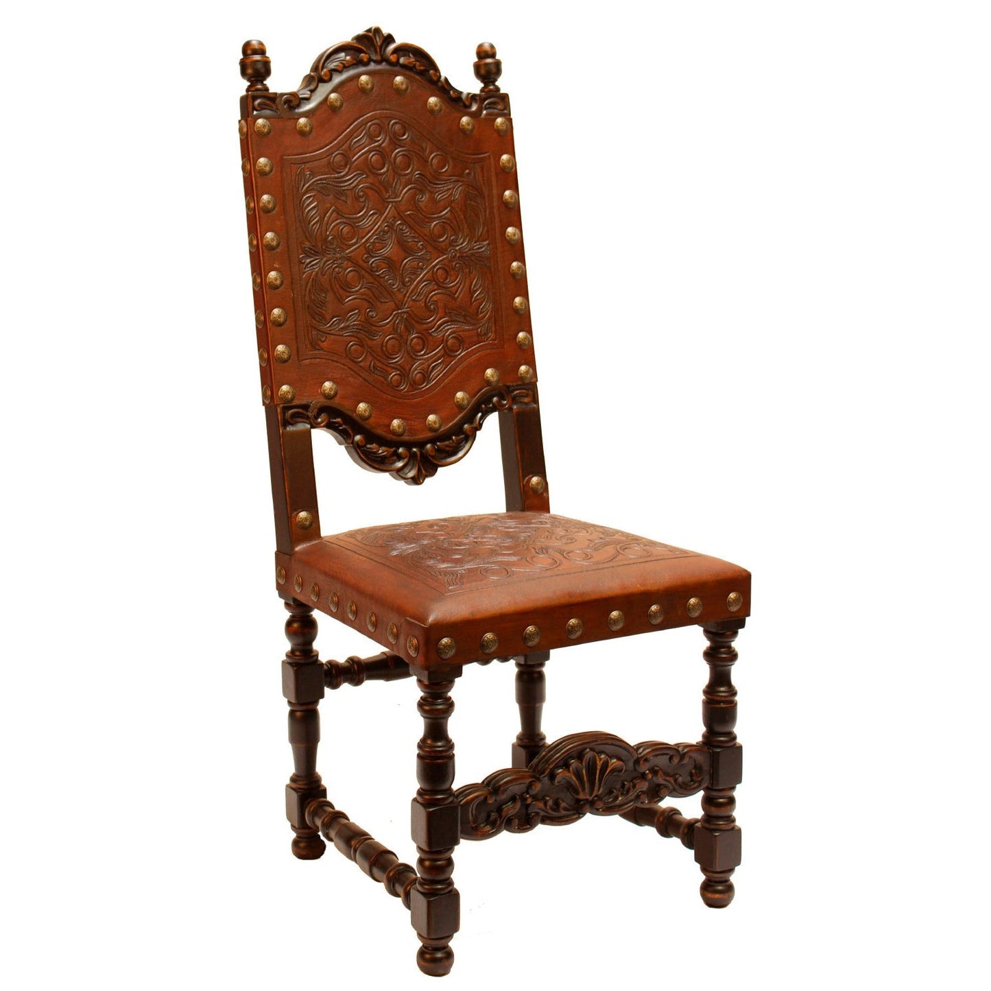 Tooled Leather Dining Chair Del Rey