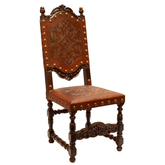 Tooled Leather Dining Chair Del Rey