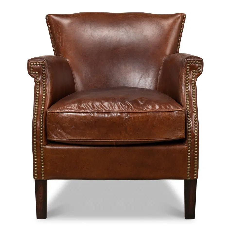 Topeka Leather Club Chair - LOOMLAN - Sarreid - Club Chairs