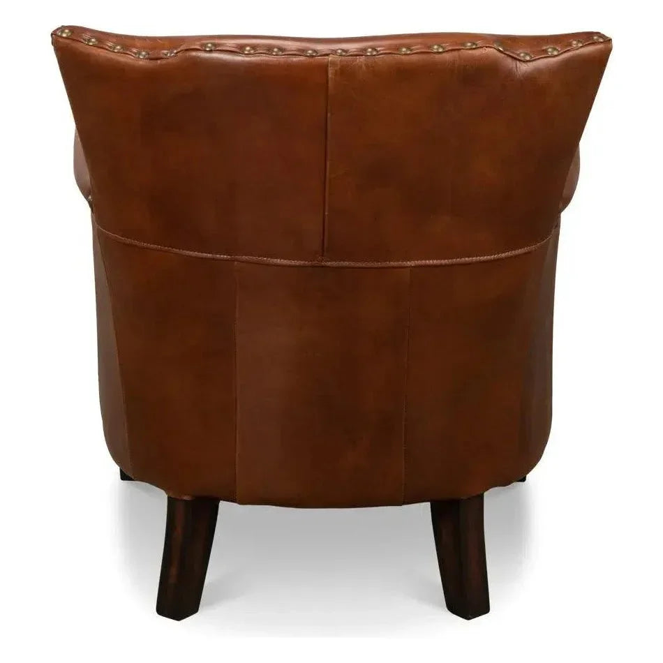 Topeka Leather Club Chair - LOOMLAN - Sarreid - Club Chairs