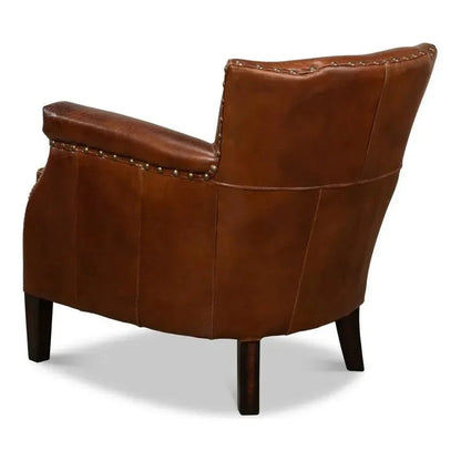 Topeka Leather Club Chair - LOOMLAN - Sarreid - Club Chairs