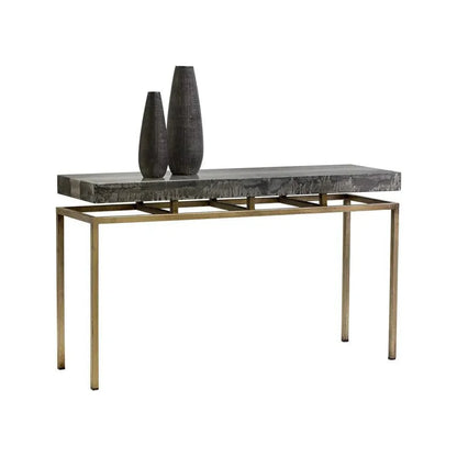 Toreno Console Table Hand Iron Antique Brass Base - LOOMLAN - SUNPAN - Console Tables