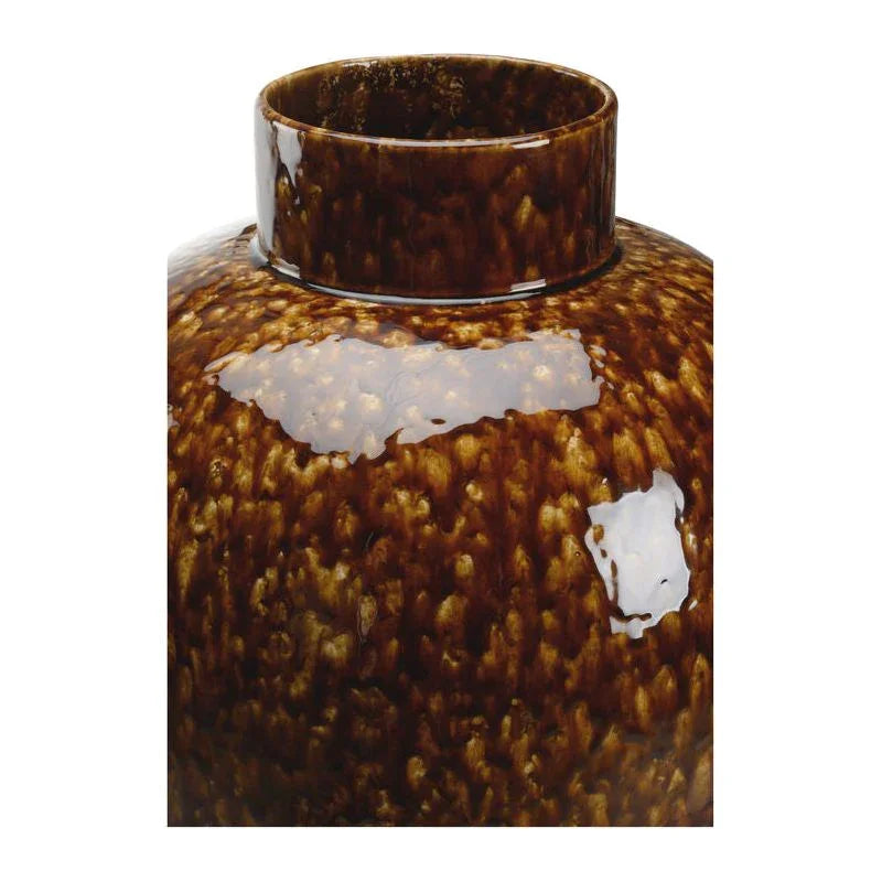 Tortoise Glazed Finished Ceramic Vase - LOOMLAN - Chelsea House - Vases & Jars