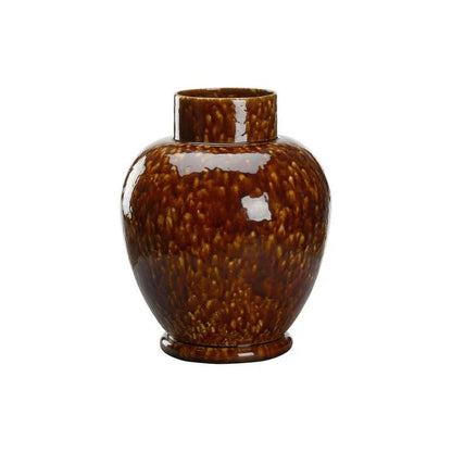 Tortoise Glazed Finished Ceramic Vase - LOOMLAN - Chelsea House - Vases & Jars