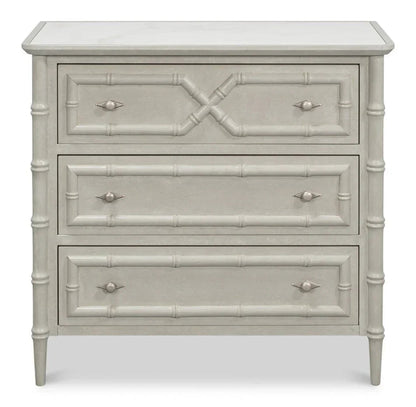 Tortola Three Drawer White Chest - LOOMLAN - Sarreid - Chests