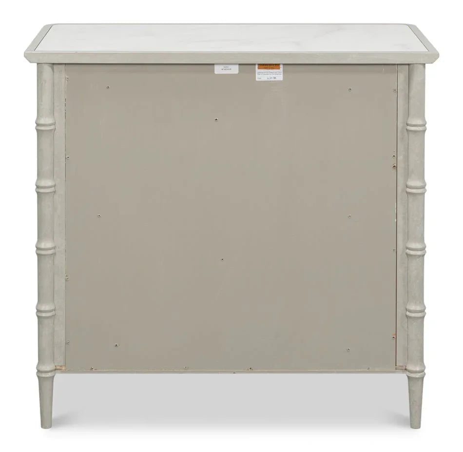 Tortola Three Drawer White Chest - LOOMLAN - Sarreid - Chests