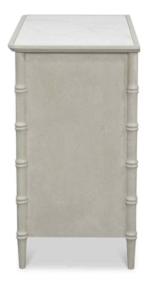 Tortola Three Drawer White Chest - LOOMLAN - Sarreid - Chests