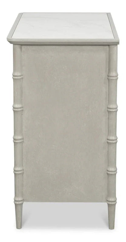 Tortola Three Drawer White Chest - LOOMLAN - Sarreid - Chests