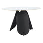 Toru Stone & Steel White Round Dining Table-Dining Tables-Zuo Modern-LOOMLAN