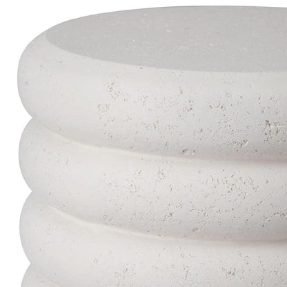 Torus 20 in. Round Chalk White Terrazzo Garden Stool-Garden Stools-Emissary-LOOMLAN