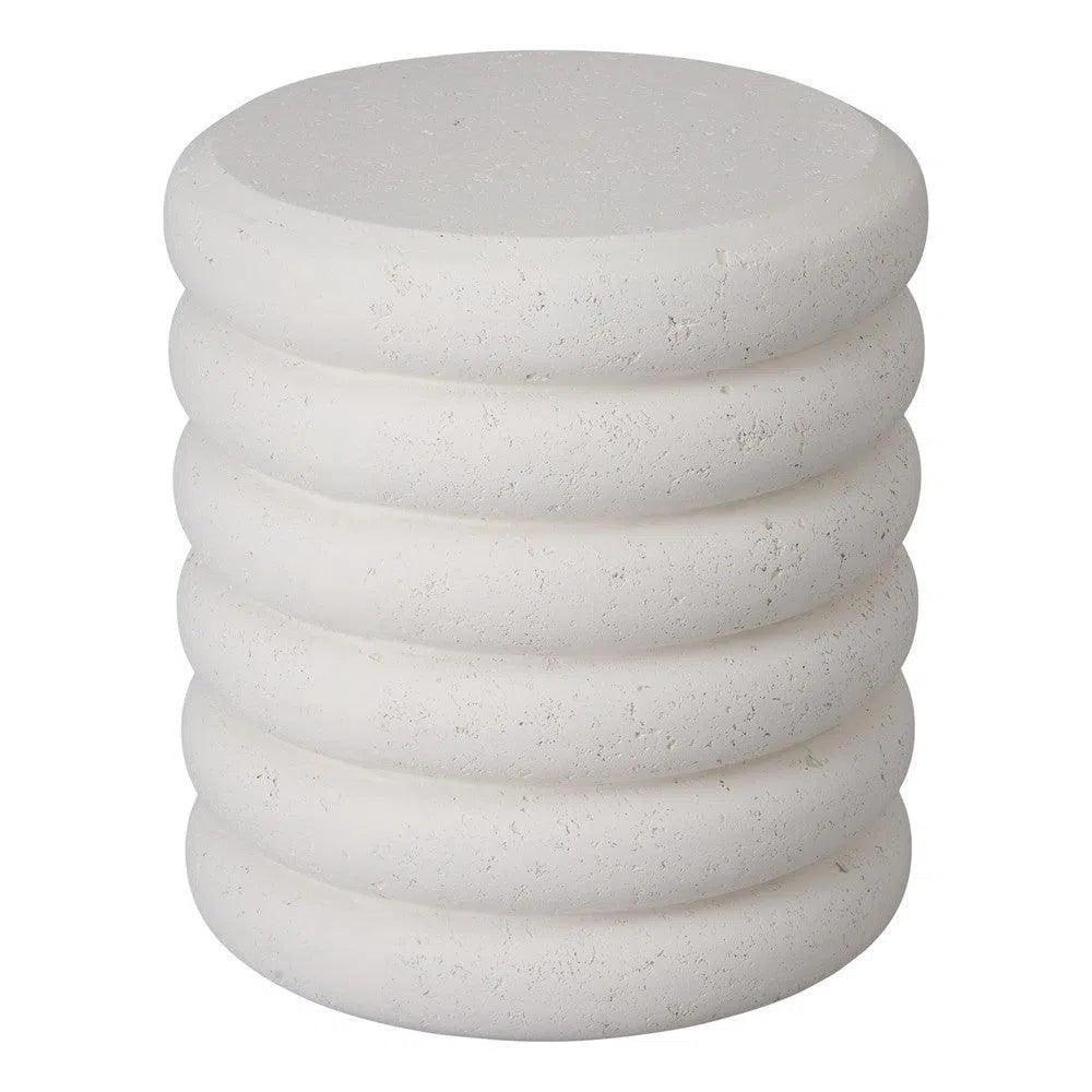 Torus 20 in. Round Chalk White Terrazzo Garden Stool-Garden Stools-Emissary-LOOMLAN