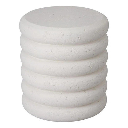 Torus 20 in. Round Chalk White Terrazzo Garden Stool-Garden Stools-Emissary-LOOMLAN
