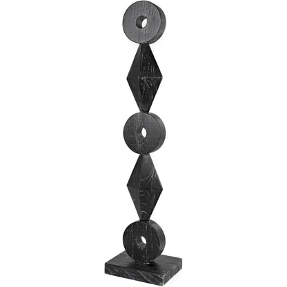 Totem Cinder Black Sculpture - LOOMLAN - Noir - Statues & Sculptures