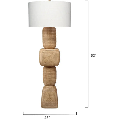 Totem Hand-Carved Wood Floor Lamp