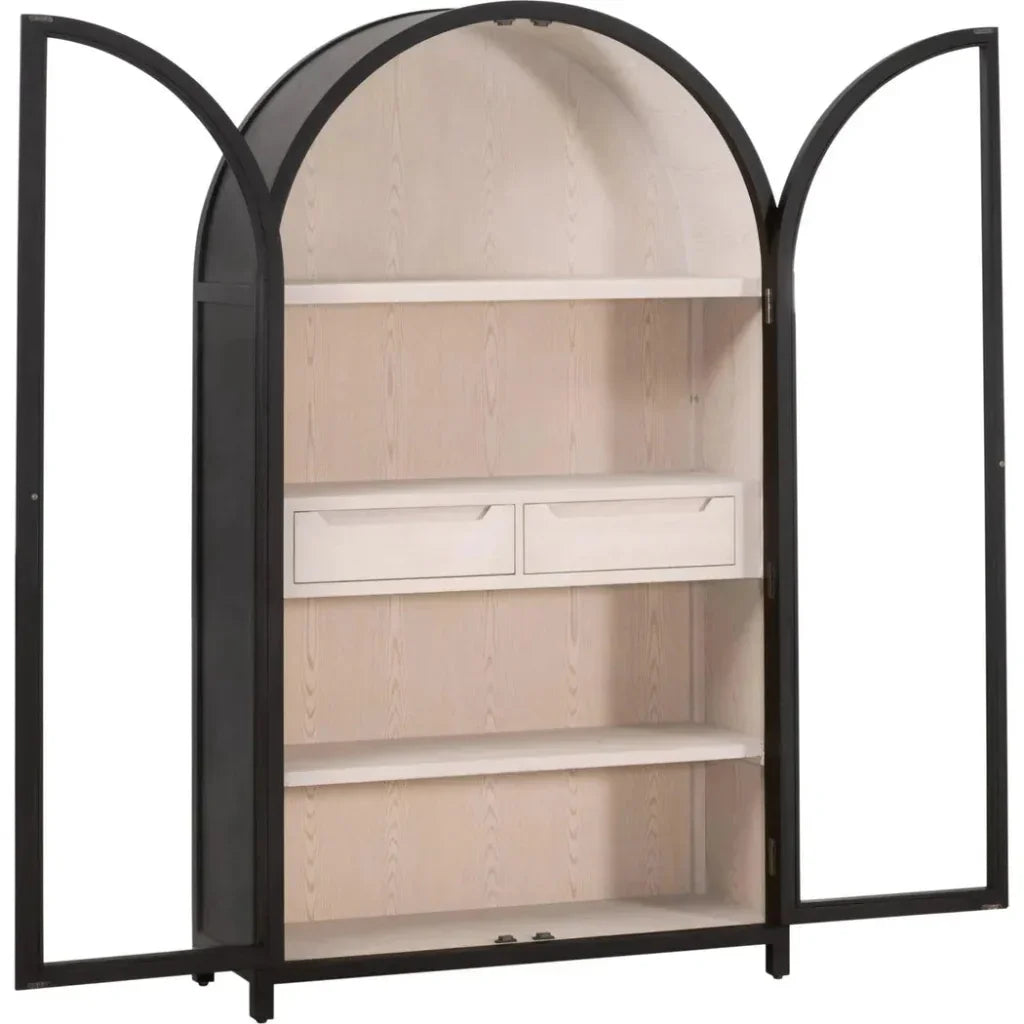 Toulouse Wooden Glass Display Cabinet - LOOMLAN - Essentials For Living - Bookcases