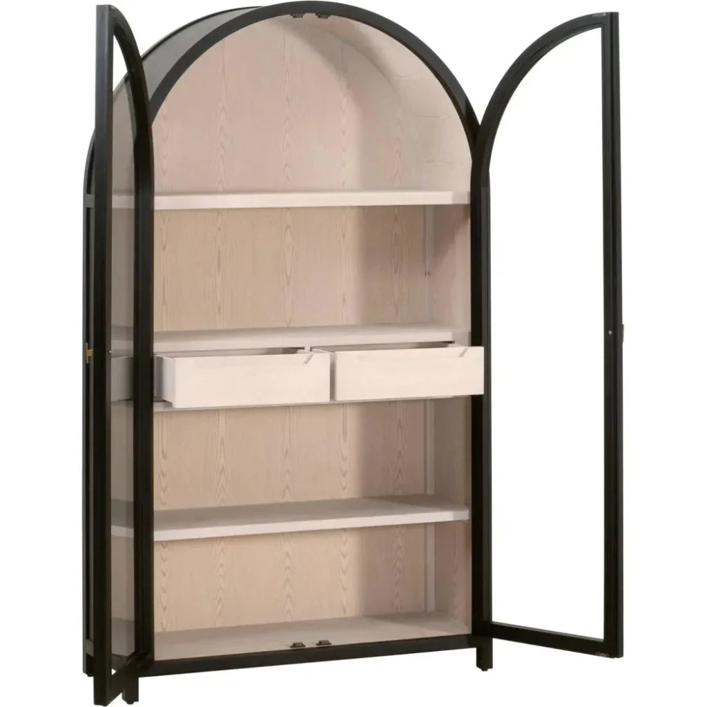 Toulouse Wooden Glass Display Cabinet - LOOMLAN - Essentials For Living - Bookcases