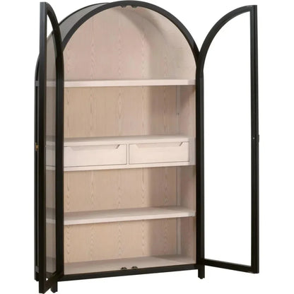 Toulouse Wooden Glass Display Cabinet - LOOMLAN - Essentials For Living - Bookcases