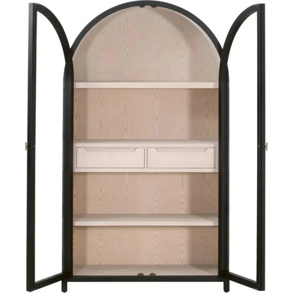 Toulouse Wooden Glass Display Cabinet - LOOMLAN - Essentials For Living - Bookcases