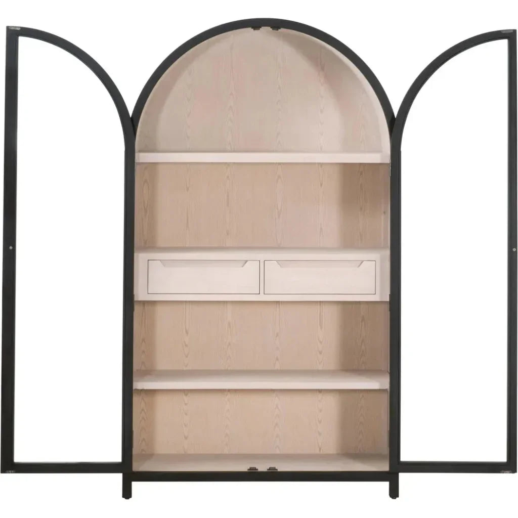 Toulouse Wooden Glass Display Cabinet - LOOMLAN - Essentials For Living - Bookcases