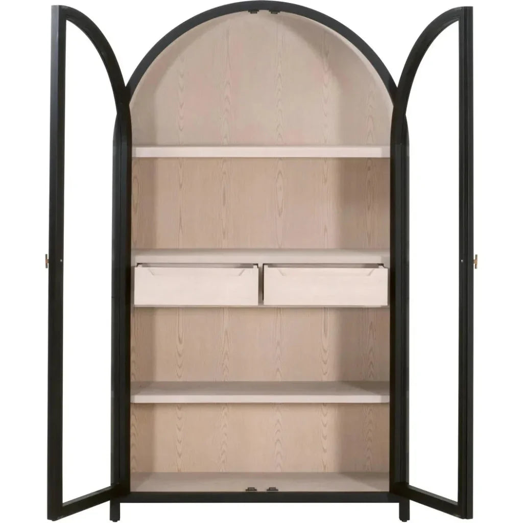 Toulouse Wooden Glass Display Cabinet - LOOMLAN - Essentials For Living - Bookcases