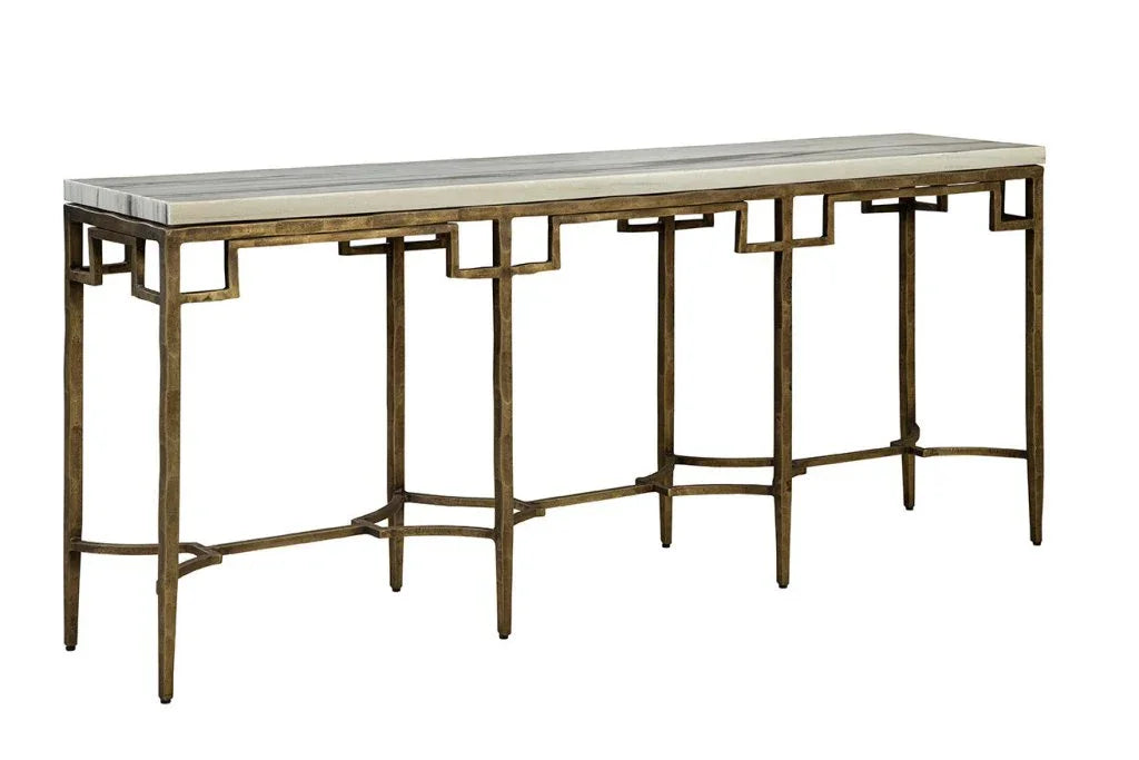 Tours Marble Top Rectangular Console Table - LOOMLAN - Furniture Classics - Console Tables