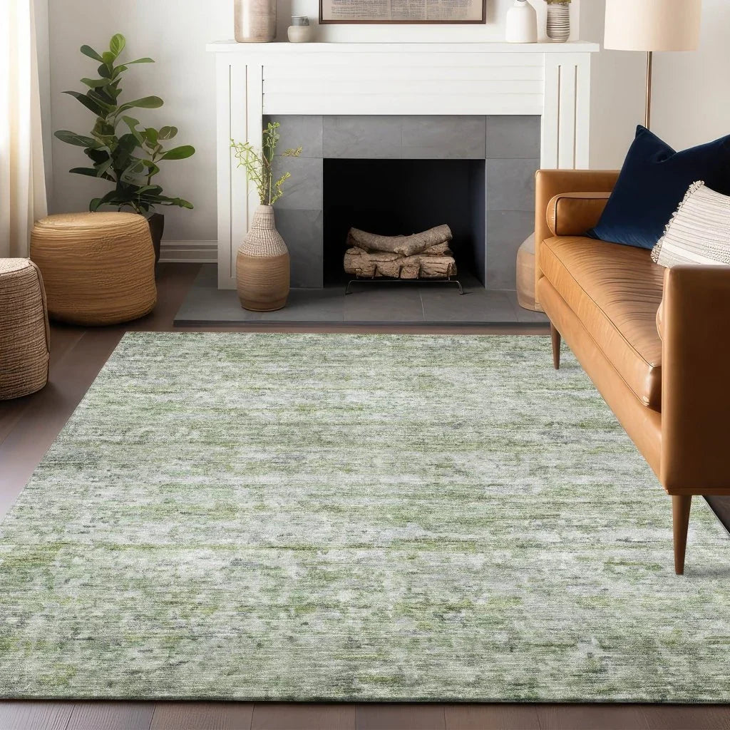 Tova Green Washable Indoor-Outdoor Rug-Outdoor Rugs-LOOMLAN Rugs-LOOMLAN