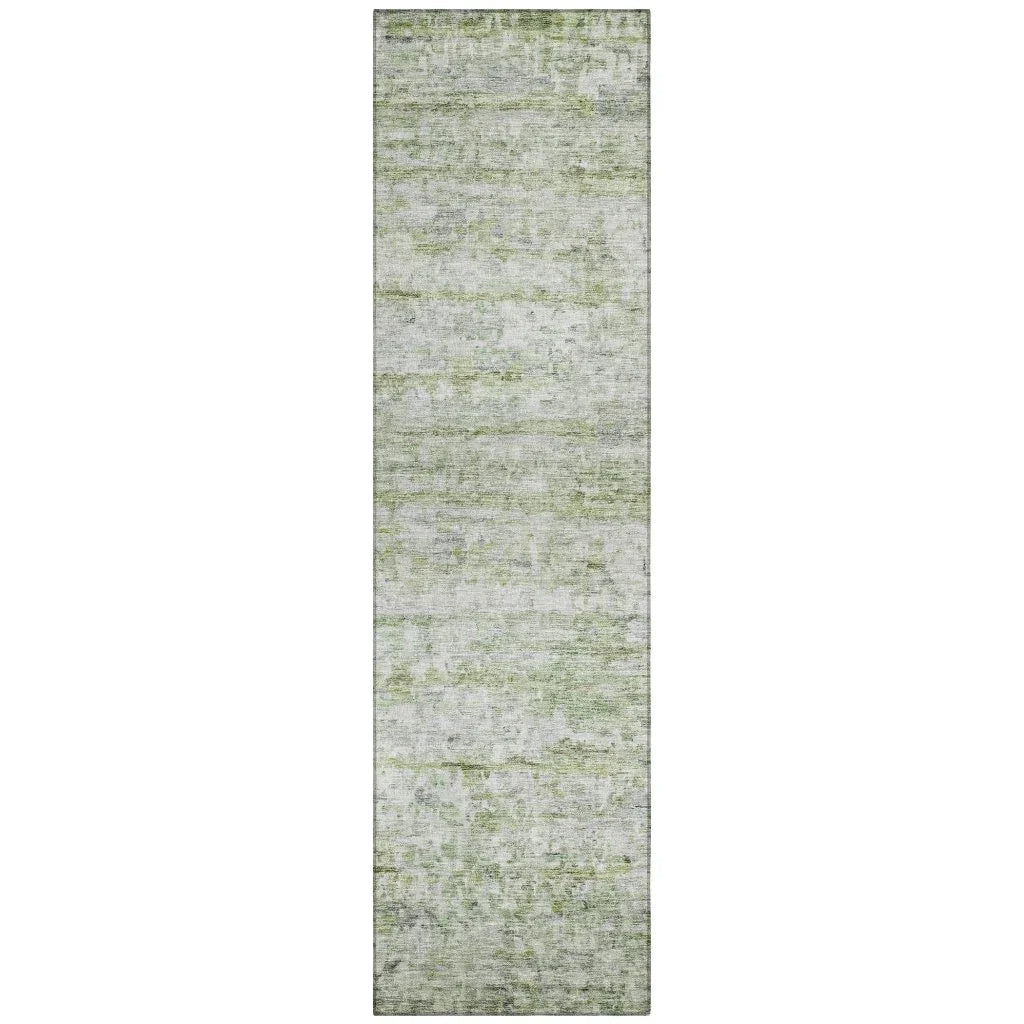 Tova Green Washable Indoor-Outdoor Rug-Outdoor Rugs-LOOMLAN Rugs-2'3" x 7'6"-LOOMLAN