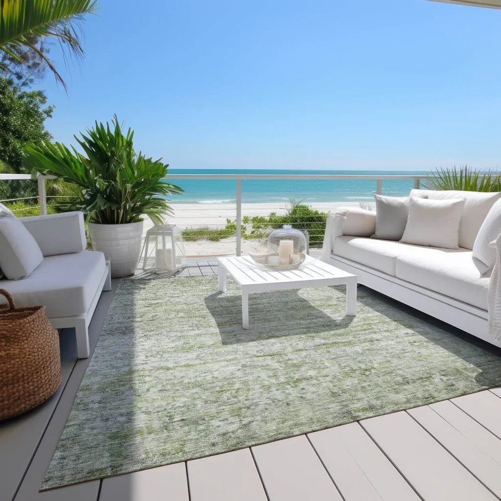 Tova Green Washable Indoor-Outdoor Rug-Outdoor Rugs-LOOMLAN Rugs-LOOMLAN