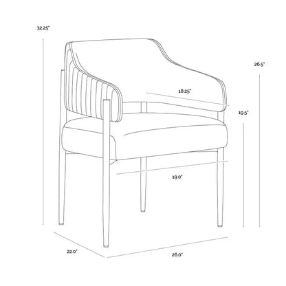 Tova Leather Dining Armchair - LOOMLAN - SUNPAN - Dining Chairs